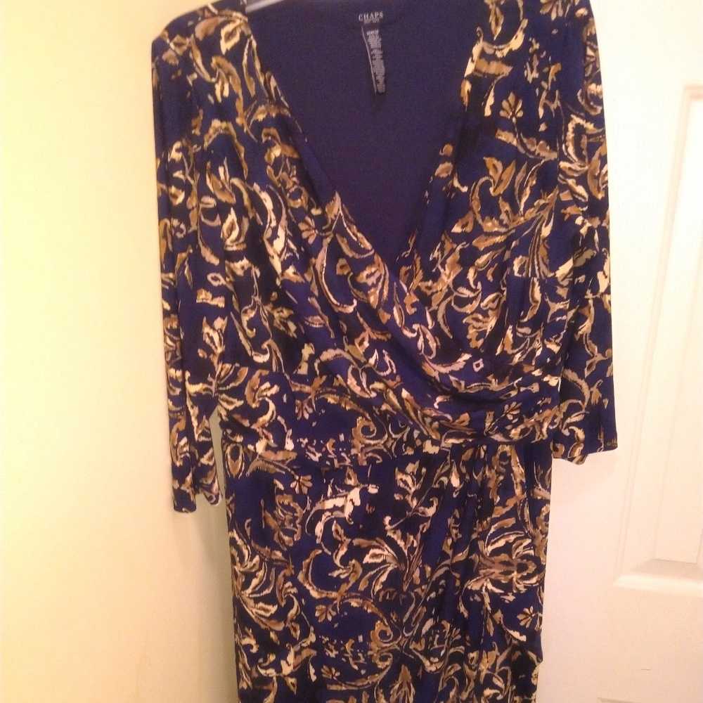 CHAPS PLUS SIZE DRESS SIZE 20W DARK BLUE
